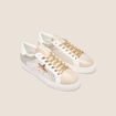 Baskets plates paillettes beige femme