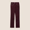 Pantalon droit taille haute bordeaux femme