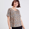 Pull manches courtes beige femme