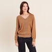 Pull manches longues beige femme