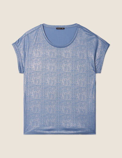 T-shirt manches courtes bleu gris femme