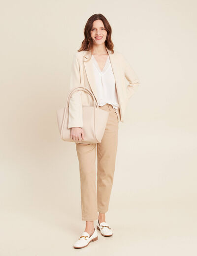 Veste tailleur cintrée ecru femme