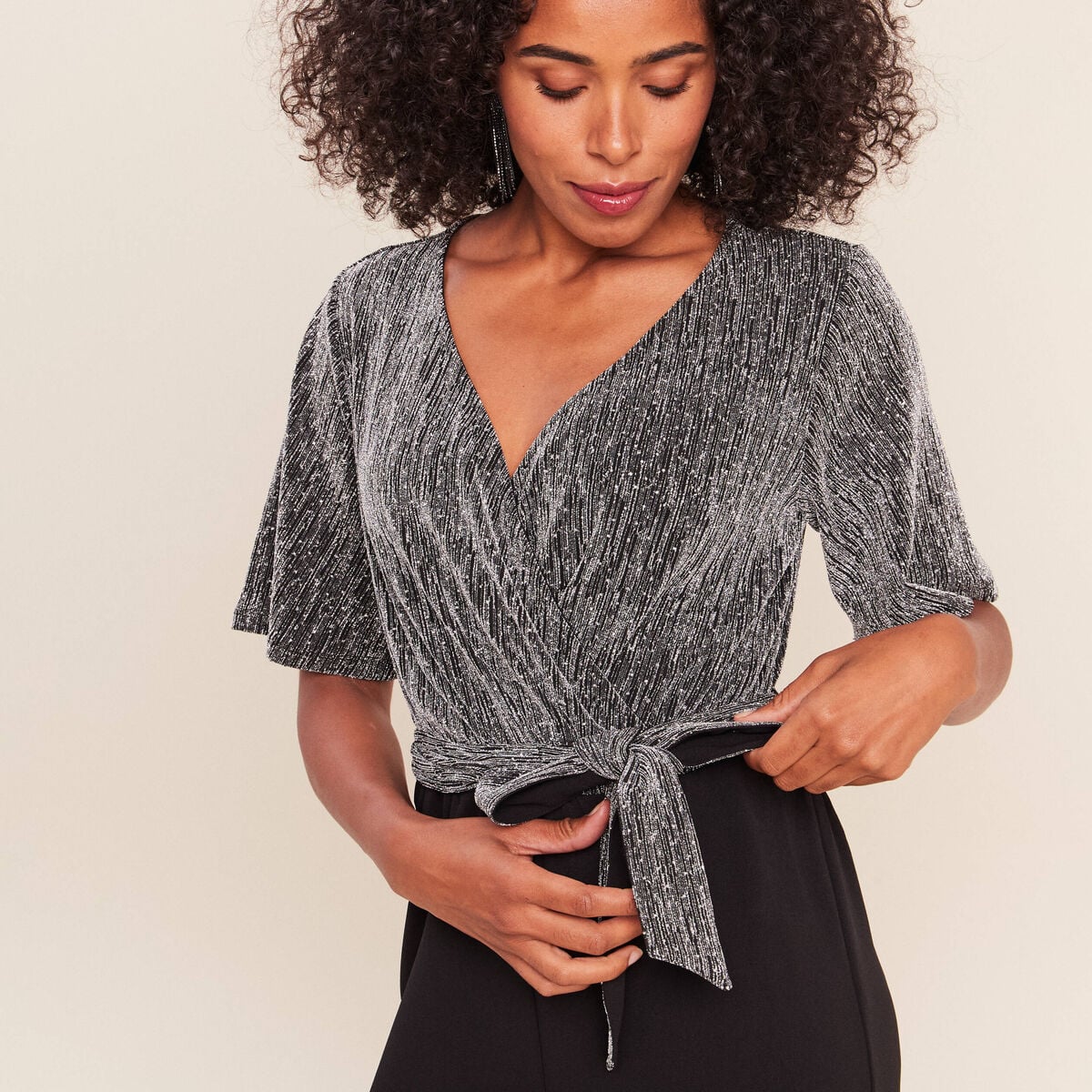 Combinaison gris argent femme