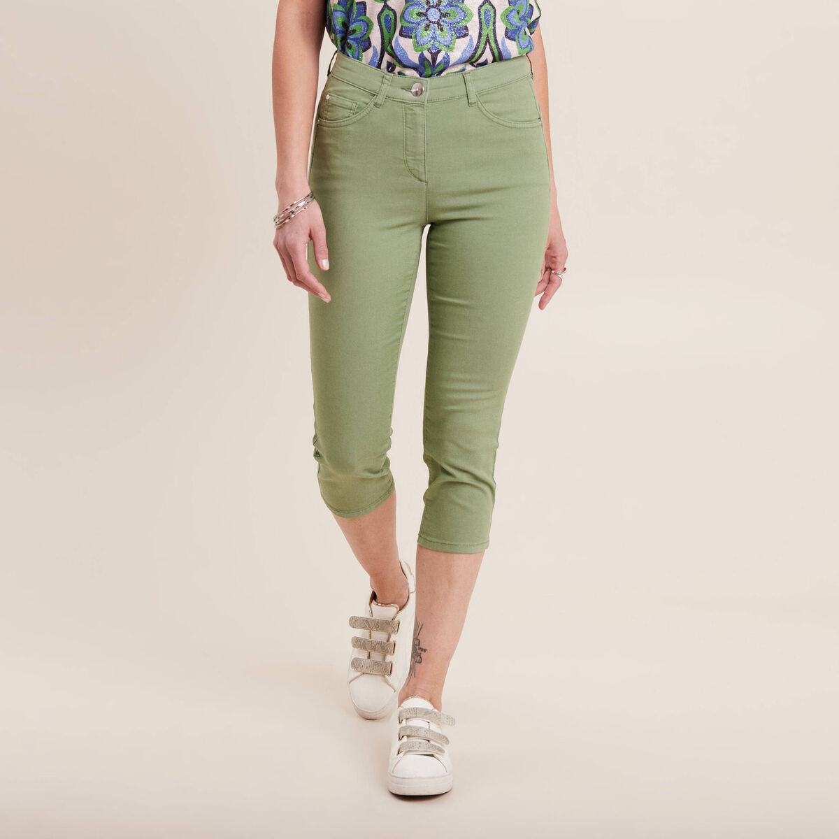 Pantacourt magique Le L&eacute;ger coupe droite vert femme