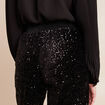 Pantalon &agrave; sequins noir femme