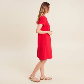 robe droite manches courtes rouge femme Robe droite manches courtes rouge femme