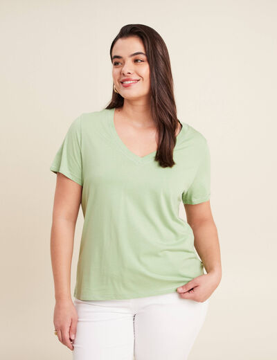 T-shirt manches courtes vert clair femme