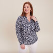 Chemise manches longues bleu foncé femme
