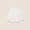 Chemise col chemise manches 3/4 ecru femme