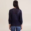 Gilet manches 3/4 bleu marine femme