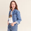 Veste cintr&eacute;e denim stone femme