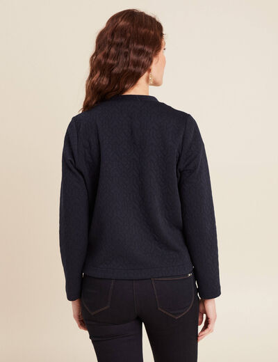 Gilet manches longues bleu foncé femme
