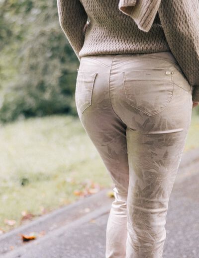 Pantalon ajusté blanc femme