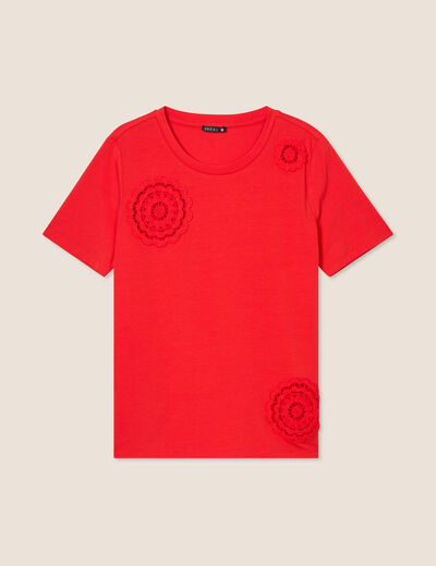 T-shirt manches courtes rouge femme