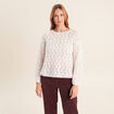 Pull manches longues ajour&eacute; ecru femme