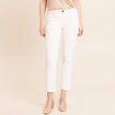 Jean coupe droite 7/8&egrave;me taille bascul&eacute;e blanc femme