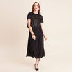 Robe longue &eacute;vas&eacute;e 2 en 1 col rond noir femme