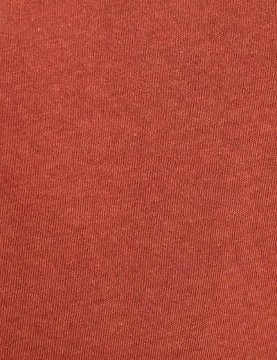 T-shirt manches courtes col en V marron foncé femme