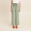 Pantalon flou droit 7/8ème vert clair femme