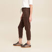 Jean large à coulisse marron foncé femme