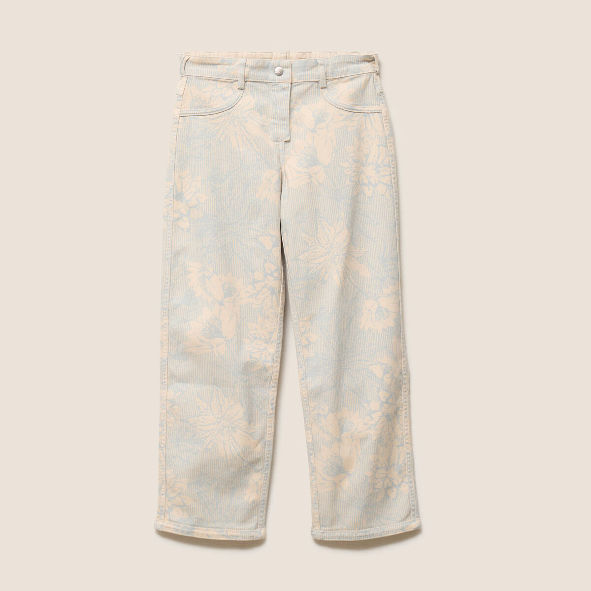 Jean r&eacute;versible droit 7/8&egrave;me beige femme