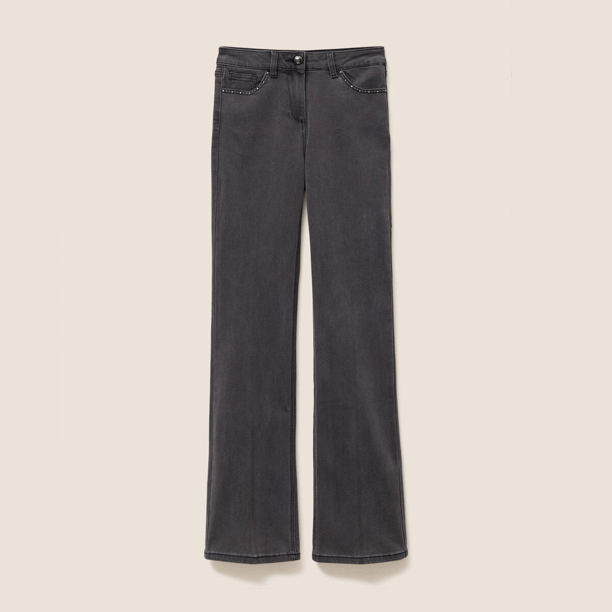 jean bootcut taille standard denim gris femme