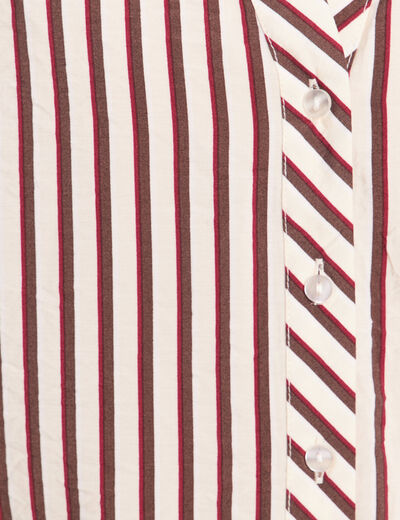 Chemise ample manches 3/4 marron femme