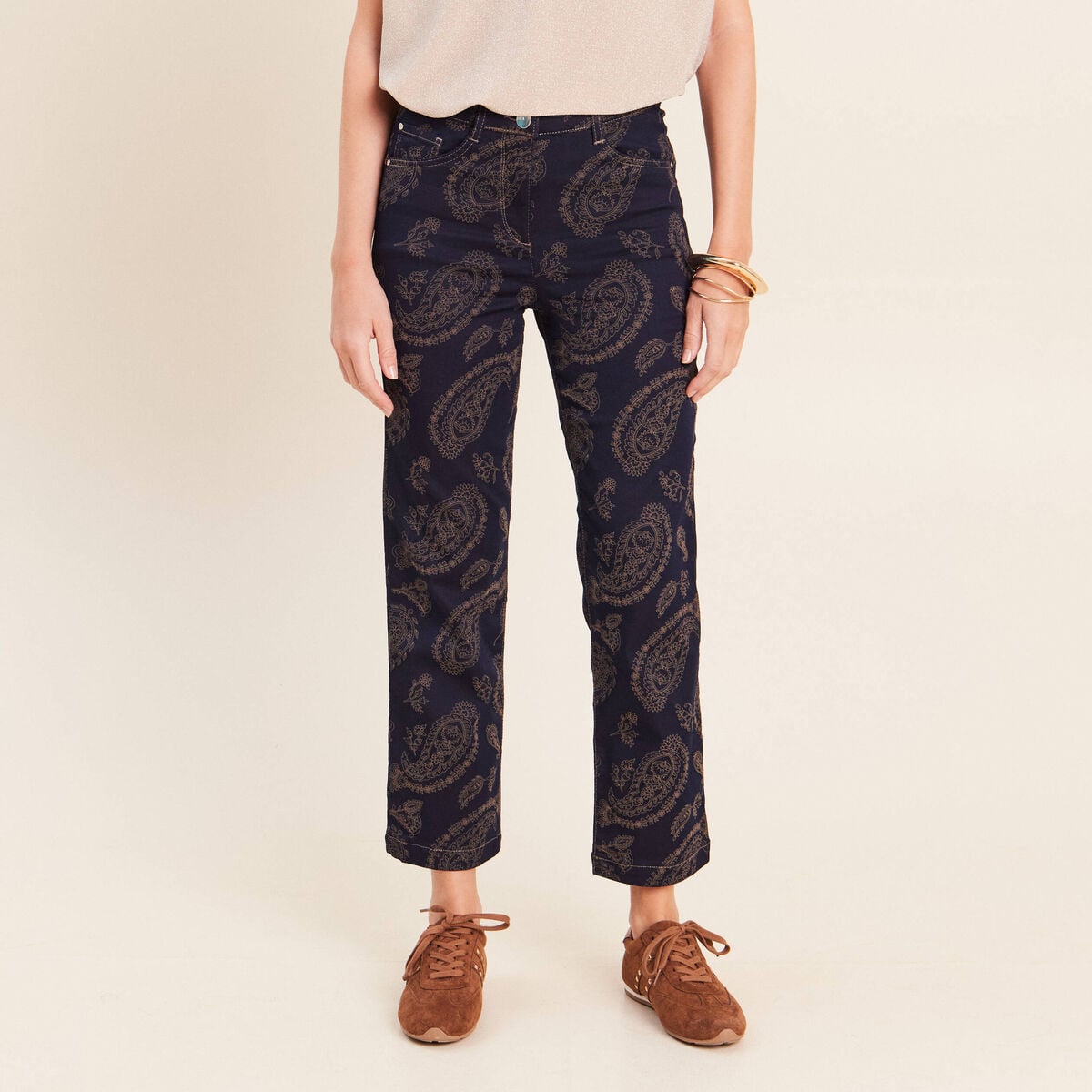 Pantalon magique Le L&eacute;ger coupe droite beige femme