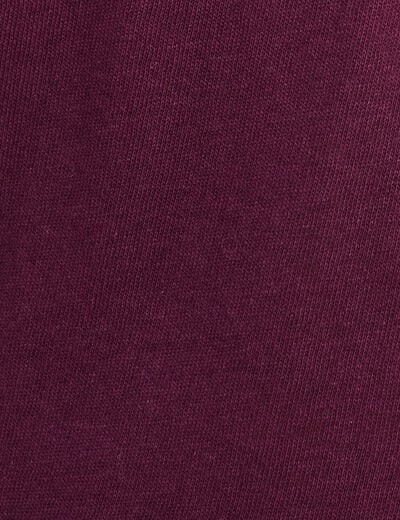 T-shirt manches courtes col en V violet foncé femme