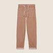 Pantalon coupe mom 7/8&egrave;me taupe femme