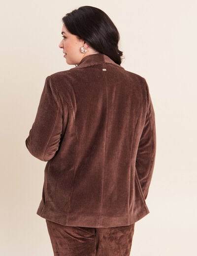 Veste tailleur velours marron femme