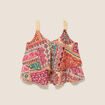 Top &agrave; bretelles volant&eacute; rose femme