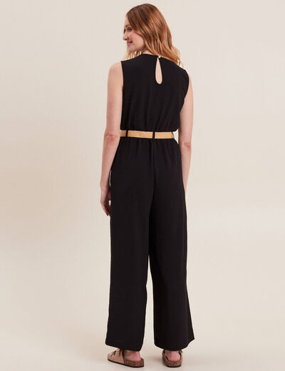 Combinaison pantalon fluide noir femme