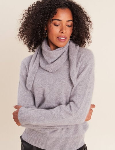 &Eacute;charpe en cachemire gris clair femme