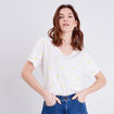 T-shirt manches courtes ecru femme