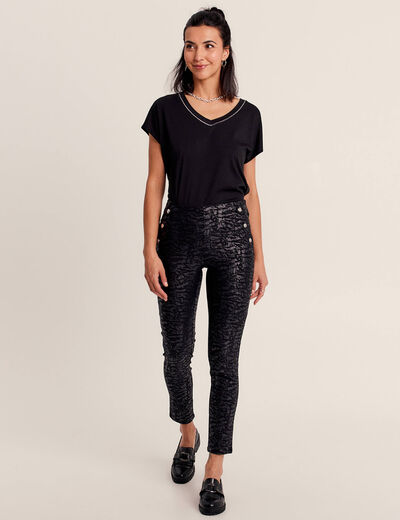 Pantalon tregging 7/8ème noir femme