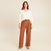 blouse macramé col V manches 3/4 ecru femme