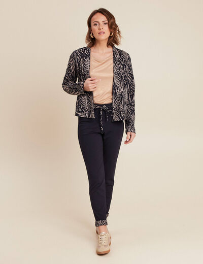 Pantalon jogging réversible bleu foncé femme