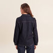 Chemise cintr&eacute;e en jean manches longues denim brut femme
