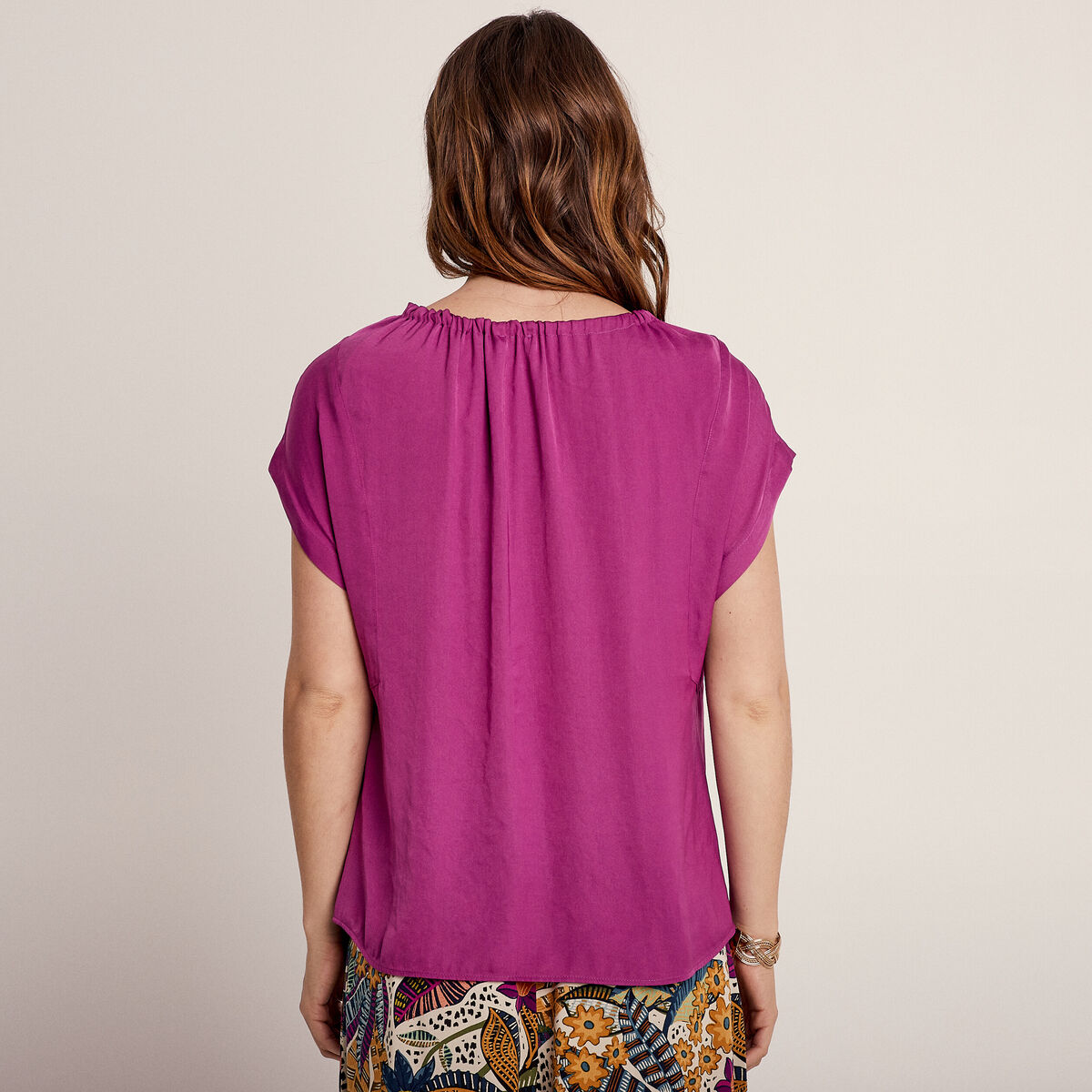 Blouse manches courtes violet femme