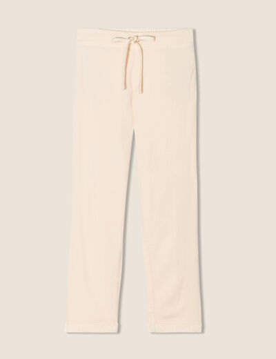 Pantalon carotte 7/8ème ivoire femme