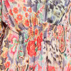 Robe courte &eacute;vas&eacute;e col v manches 3/4 multicolore femme