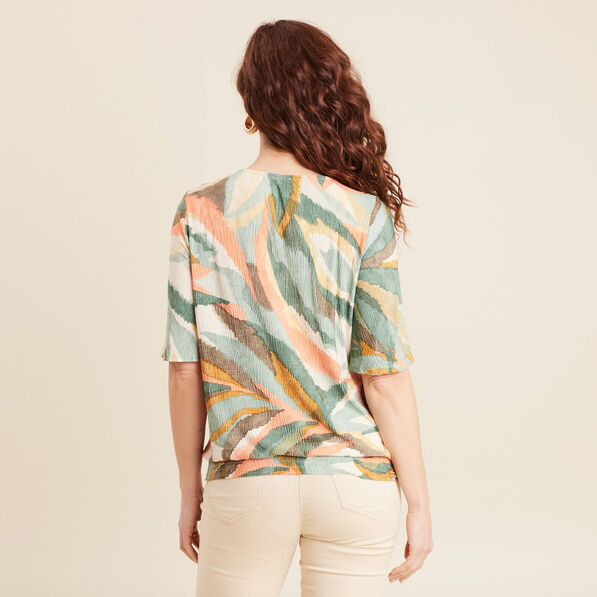Blouse manches courtes multicolore femme