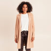 Gilet long boutonn&eacute; marron clair femme