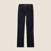 Jean droit taille basculée denim brut femme