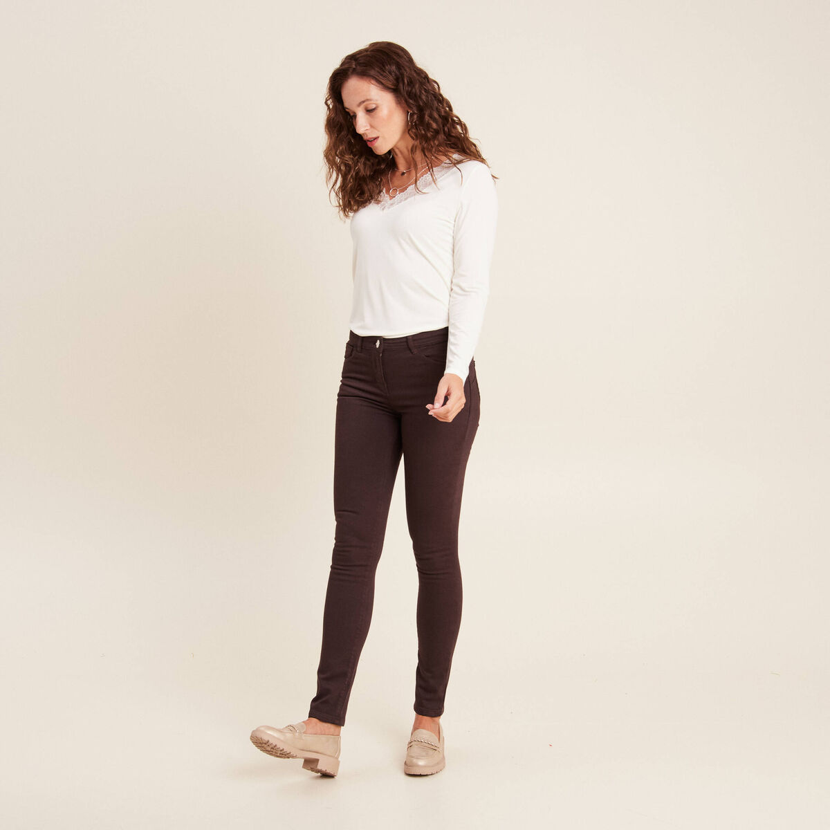 Pantalon magique Le Chaud marron fonc&eacute; femme