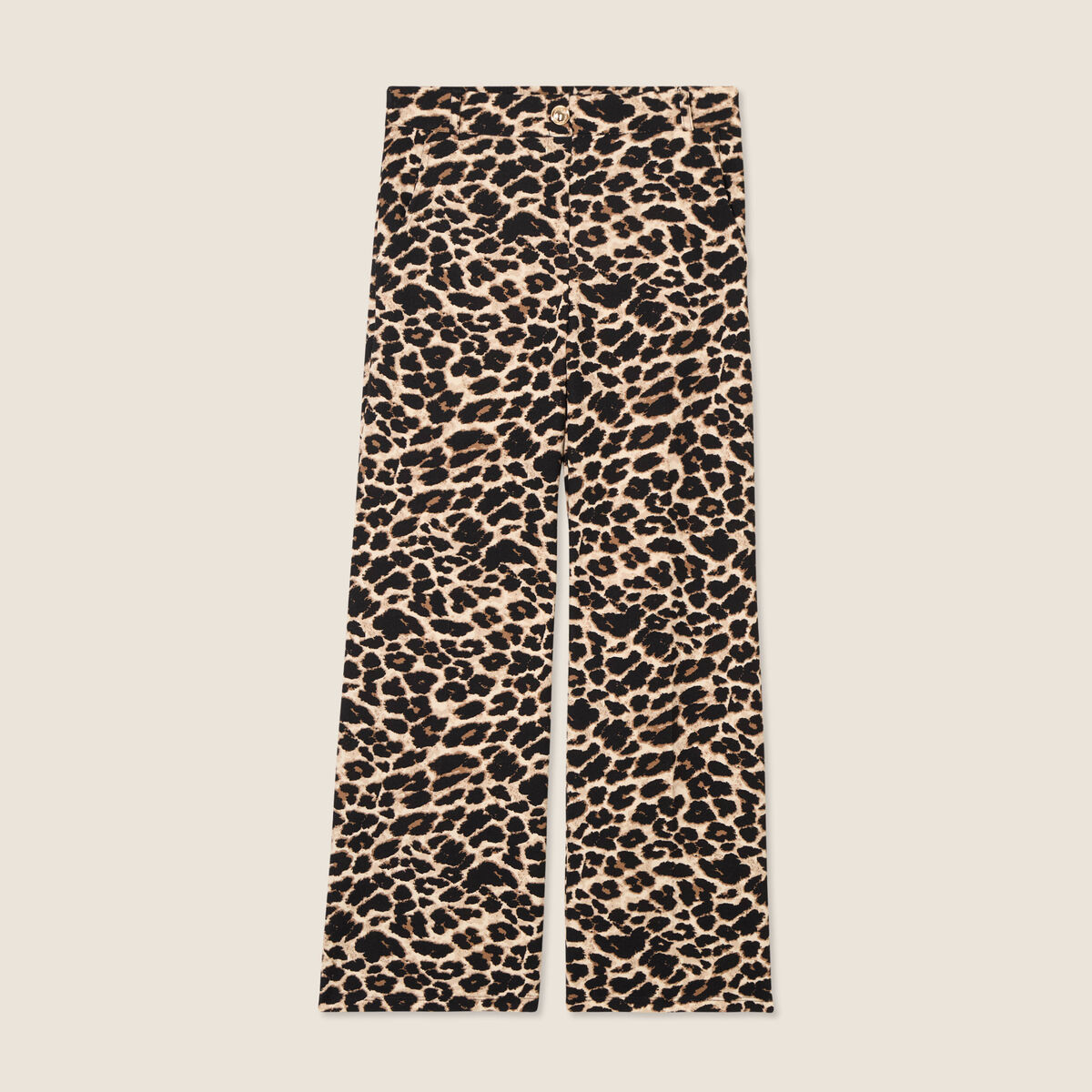 Pantalon large creme femme