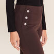 Legging 7/8&egrave;me taille bascul&eacute;e en maille marron fonc&eacute; femme