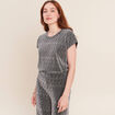 T-shirt manches courtes gris argent femme
