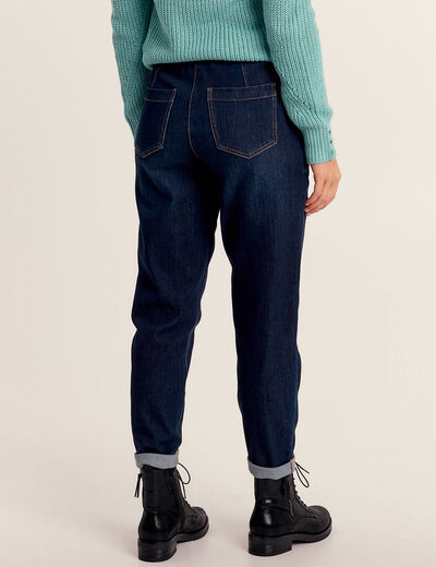 Jean large à coulisse denim brut femme